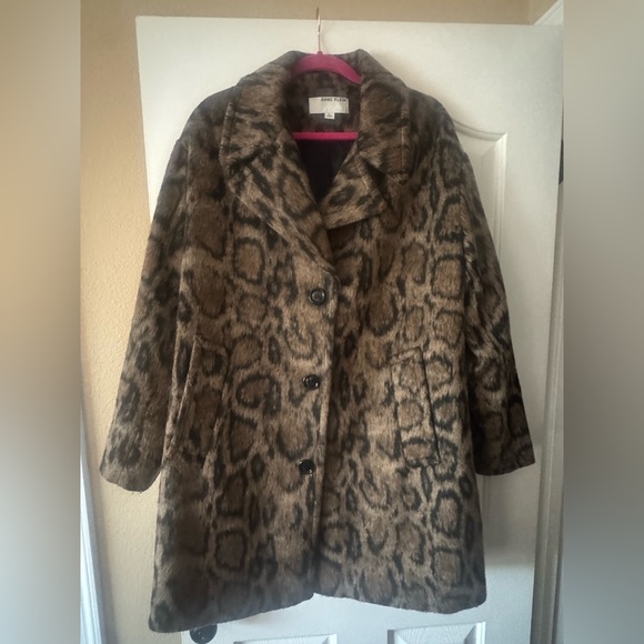 Anne Klein Jackets & Blazers - Anne Klein Brown Animal Print Teddy Jacket